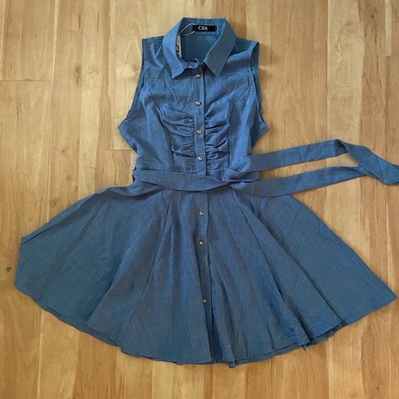 NWT Blue Button Up Dress - Picture 1 of 3